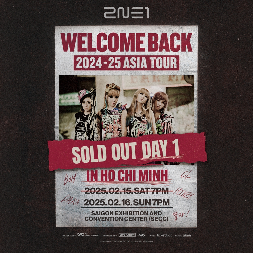 2NE1 Asia Tour tại Việt Nam chính thức "sold out" vé ngày đầu tiên - Ảnh 1.