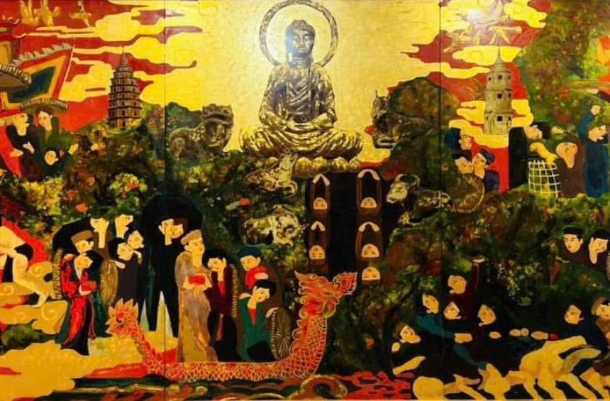 Triển lãm "Kinh Bắc art 3"- nơi hội ngộ của hội họa miền quan họ - Ảnh 3. Triển lãm "Kinh Bắc art 3"- nơi hội ngộ của hội họa miền quan họ - Ảnh 3.