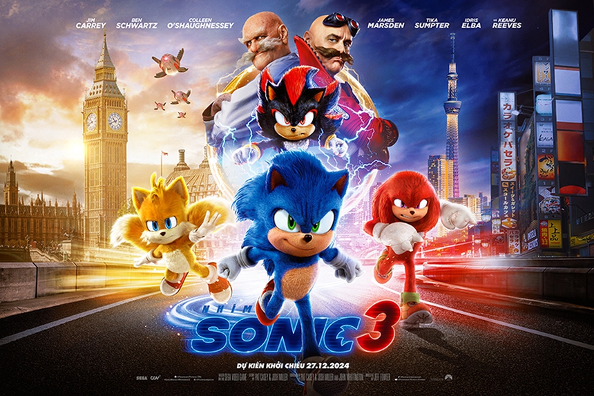 'Nhím Sonic 3' - Bộ phim dành cho gia đình đáng xem nhất dịp lễ năm mới - Ảnh 1. 'Nhím Sonic 3' - Bộ phim dành cho gia đình đáng xem nhất dịp lễ năm mới - Ảnh 1.