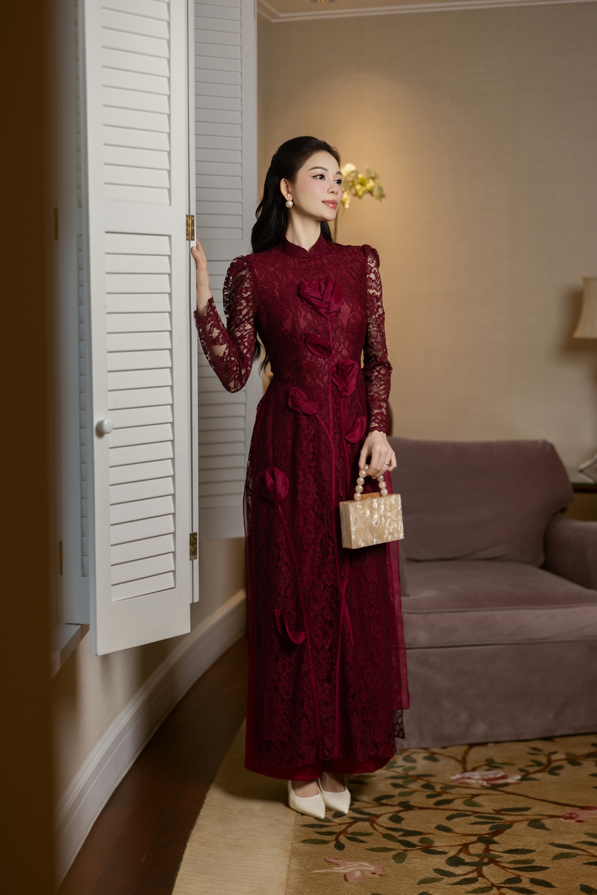 "Cô dâu hào môn" Linh Rin dịu dàng với áo dài hoa 3D của Đỗ Mạnh Cường - Ảnh 4.