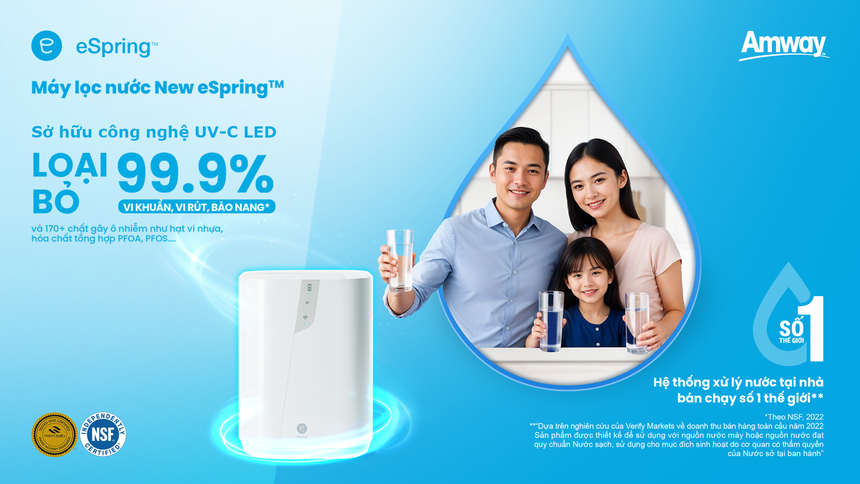 Amway Việt Nam ra mắt Máy lọc nước New eSpring: Giải pháp tinh lọc vượt trội, sống khỏe chủ động - Ảnh 1.