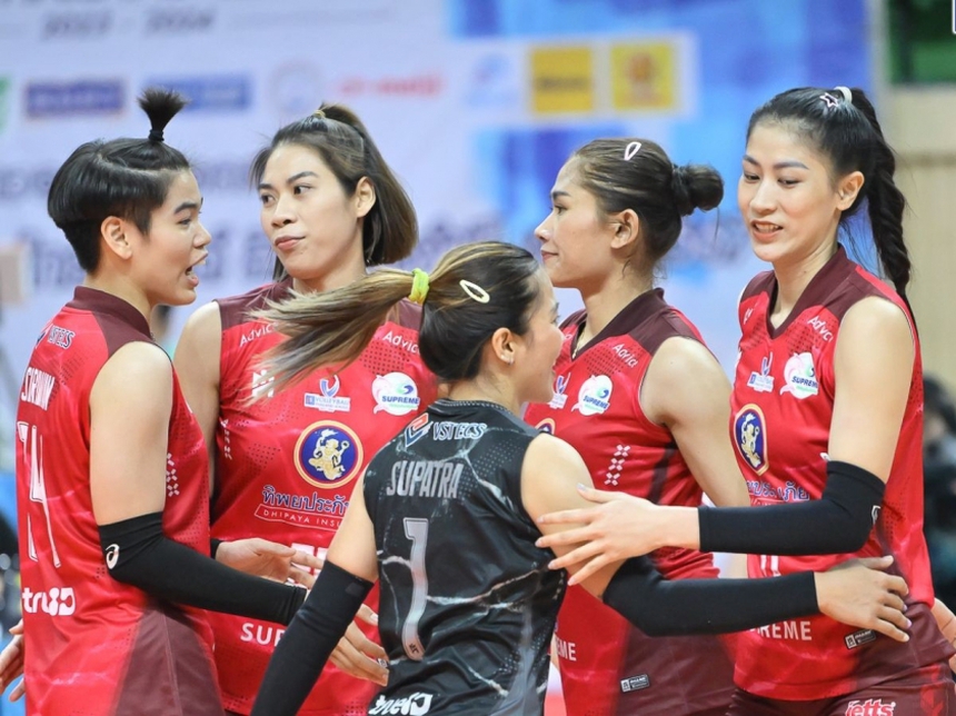 Kiều Trinh - Lâm Oanh bùng nổ, Supreme Chonburi thua đáng tiếc ở bán kết giải bóng chuyền VĐQG Thái Lan - Ảnh 3.