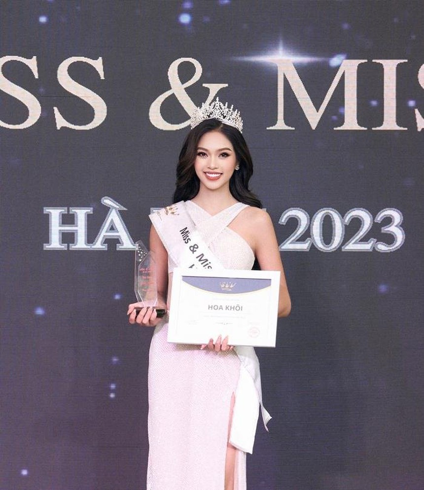 Ngây ngất trước nhan sắc của sao bóng chuyền đăng quang Hoa khôi Hà Nội 2023 - Ảnh 11.