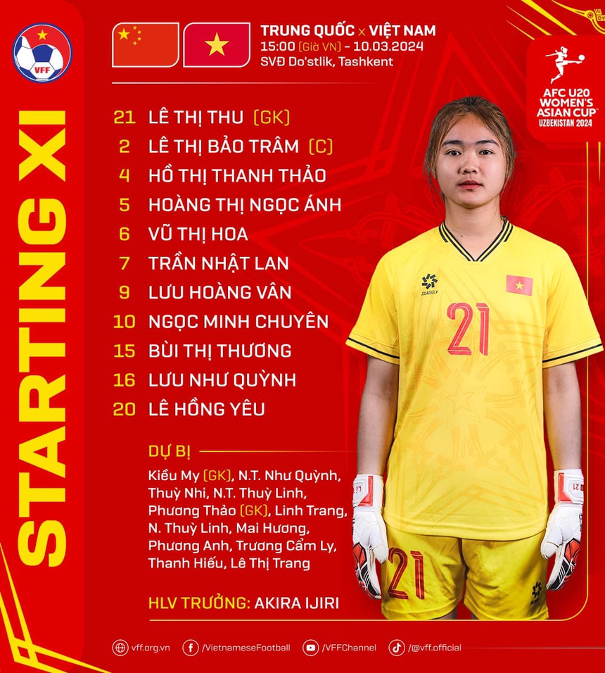 VTV5 VTV6 trực tiếp bóng đá nữ Việt Nam vs Trung Quốc (15h00 hôm nay), VCK U20 nữ châu Á 2024 - Ảnh 3. VTV5 VTV6 trực tiếp bóng đá nữ Việt Nam vs Trung Quốc (15h00 hôm nay), VCK U20 nữ châu Á 2024 - Ảnh 3.