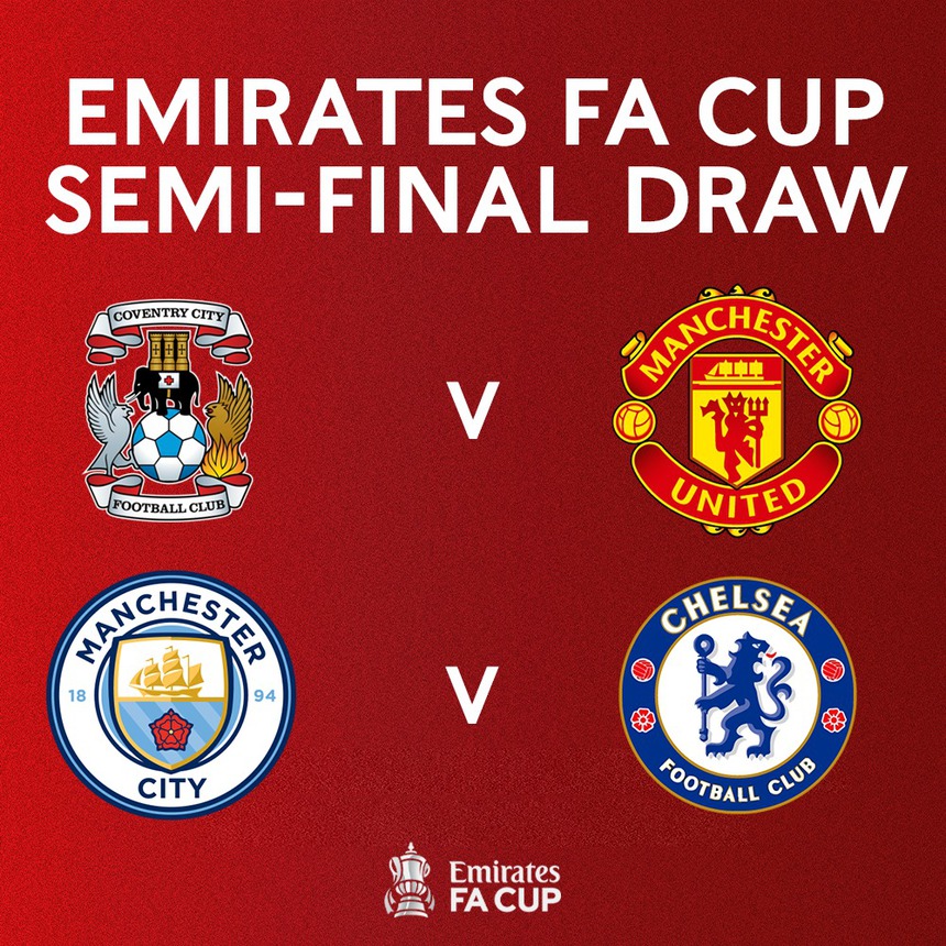 Kết quả bốc thăm bán kết FA Cup: MU gặp may, Man City đại chiến Chelsea - Ảnh 3.