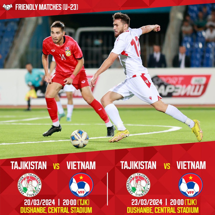 TRỰC TIẾP bóng đá U23 Việt Nam vs Tajikistan (22h hôm nay, 23/3), giao hữu lượt về - Ảnh 4.