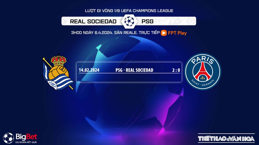 Nhận định Real Sociedad vs PSG (3h00, 6/3), Champions League vòng 1/8 lượt về - Ảnh 4. Nhận định Real Sociedad vs PSG (3h00, 6/3), Champions League vòng 1/8 lượt về - Ảnh 4.