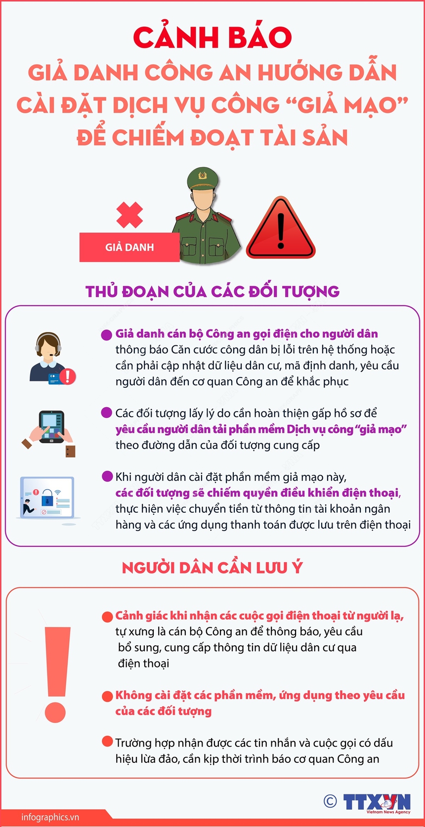 Cảnh báo giả danh Công an hướng dẫn cài đặt Dịch vụ công 'giả mạo' để chiếm đoạt tài sản - Ảnh 1.