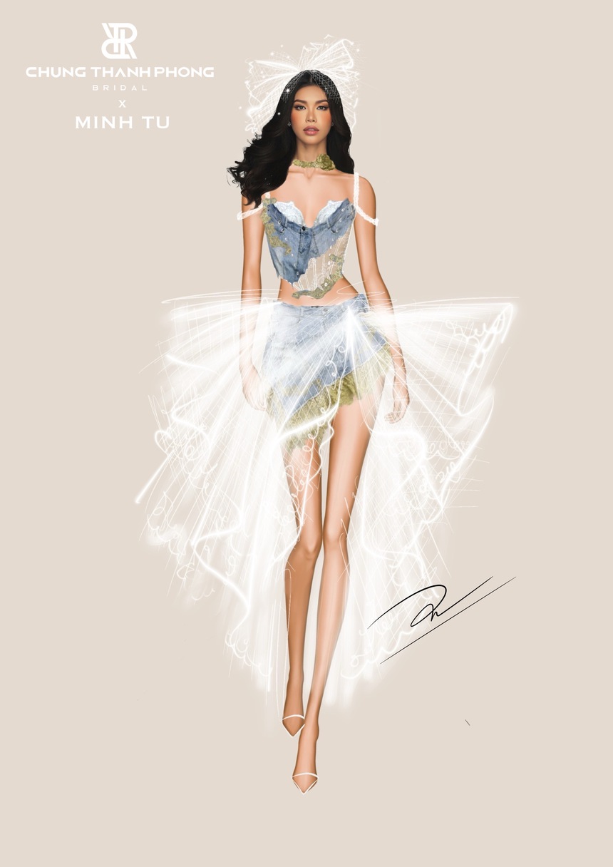 Trang phục cưới đặc biệt NTK Chung Thanh Phong dành cho siêu mẫu Minh Tú - Ảnh 10.