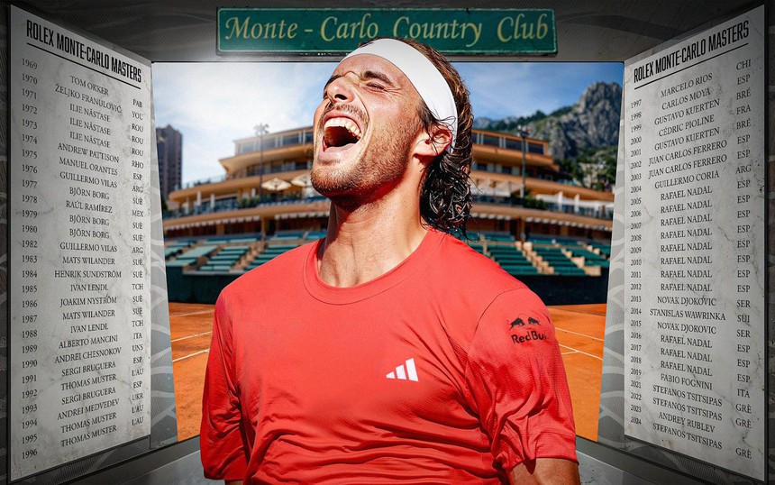 Đánh bại Casper Ruud, Tsitsipas lần thứ 3 vô địch Monte Carlo Master - Ảnh 3. Đánh bại Casper Ruud, Tsitsipas lần thứ 3 vô địch Monte Carlo Master - Ảnh 3.