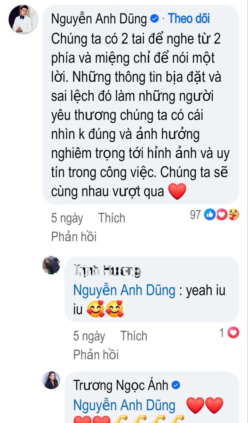 Trương Ngọc Ánh - Anh Dũng tương tác thân mật giữa tin đồn chia tay - Ảnh 1.