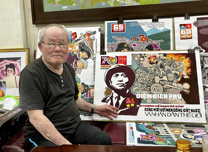 Họa sĩ Trần Duy Trúc - 60 năm 'nặng lòng' với tranh cổ động - Ảnh 1.