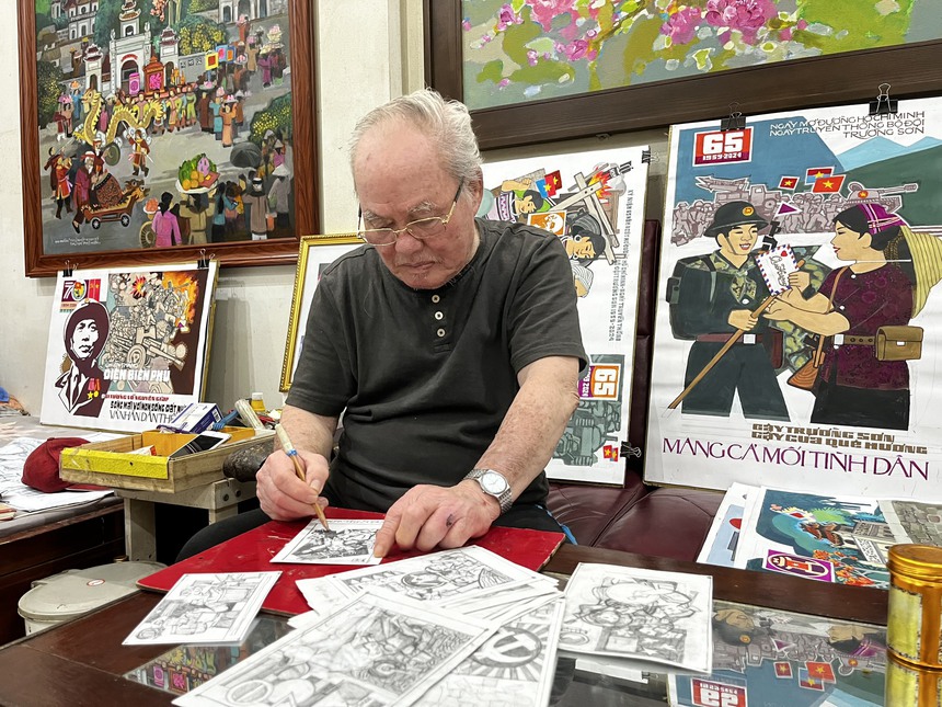 Họa sĩ Trần Duy Trúc - 60 năm 'nặng lòng' với tranh cổ động - Ảnh 8.