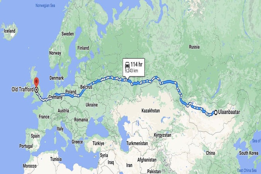 Cổ động viên MU đạp xe hơn 9.000 km từ Mông Cổ đến Anh xem đội bóng thi đấu - Ảnh 3. Cổ động viên MU đạp xe hơn 9.000 km từ Mông Cổ đến Anh xem đội bóng thi đấu - Ảnh 3.