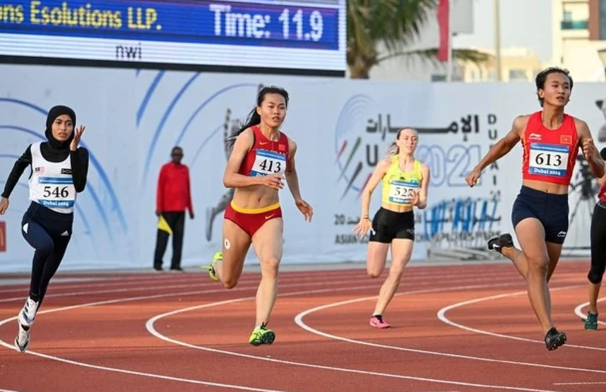 "Nữ hoàng tốc độ" mới của điền kinh Việt Nam - Ảnh 1. "Nữ hoàng tốc độ" mới của điền kinh Việt Nam - Ảnh 1.