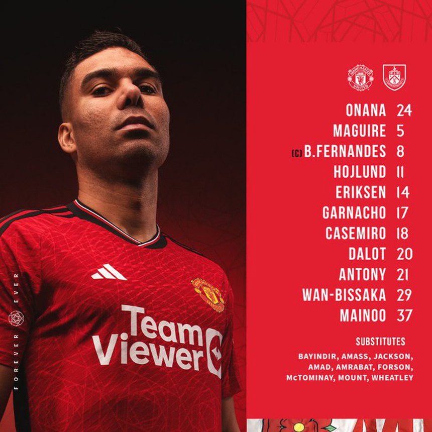 TRỰC TIẾP bóng đá MU vs Burnley (0-0): Hojlund đá chính - Ảnh 5.