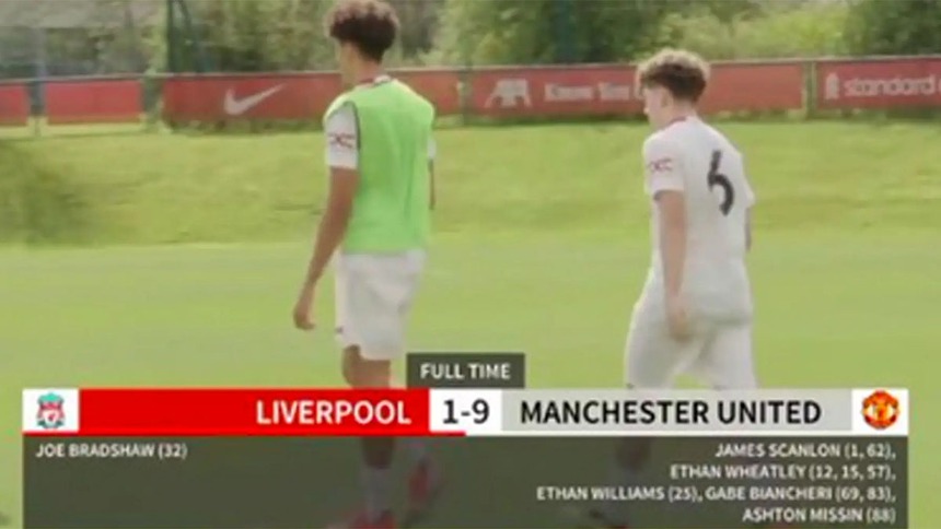 Cầu thủ gốc Malaysia tỏa sáng, MU đại thắng Liverpool với tỷ số khó tin ở cấp độ trẻ - Ảnh 3.
