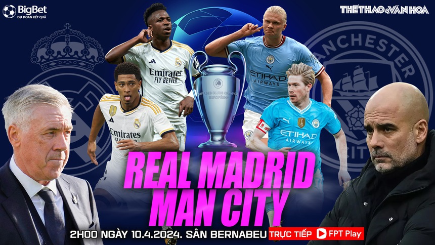 Nhận định Real Madrid vs Man City (2h00, 10/4), tứ kết Champions League lượt đi - Ảnh 2. Nhận định Real Madrid vs Man City (2h00, 10/4), tứ kết Champions League lượt đi - Ảnh 2.