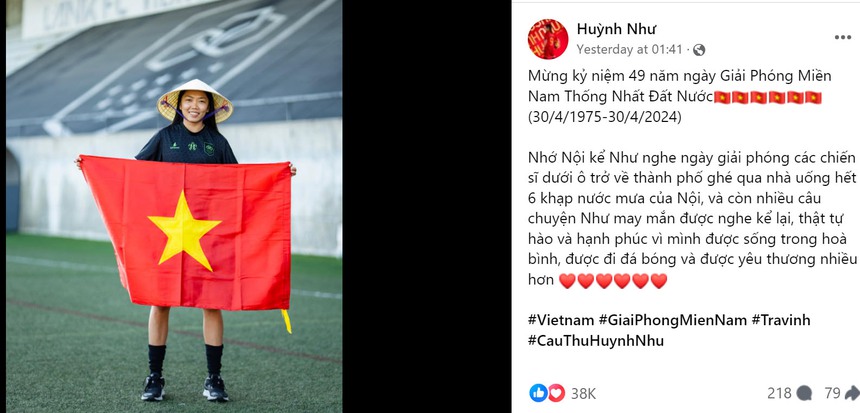 Huỳnh Như kỷ niệm ngày Giải phóng miền Nam, Lank FC có hành động tri ân đầy ý nghĩa - Ảnh 2.