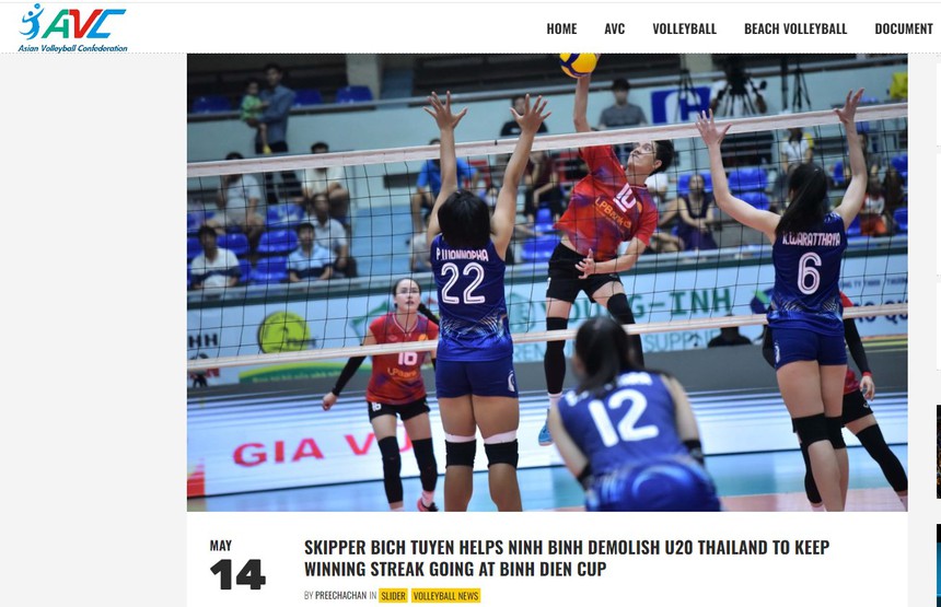 Bích Tuyền ‘ghi điểm như máy’ trước đội bóng của Thái Lan, được Liên đoàn bóng chuyền châu Á khen ngợi  - Ảnh 2.