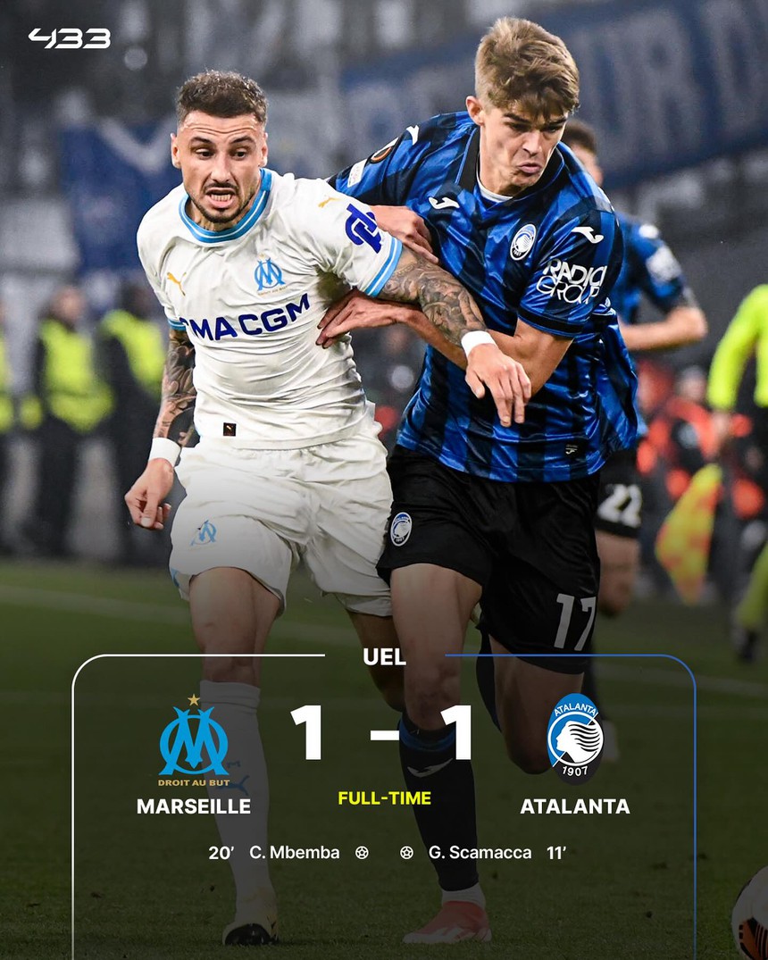 Leverkusen thắng 2-0 trên sân của Roma trong ngày Marseille hòa Atalanta, 2 trận chung kịch bản siêu phẩm sút xa - Ảnh 2. Leverkusen thắng 2-0 trên sân của Roma trong ngày Marseille hòa Atalanta, 2 trận chung kịch bản siêu phẩm sút xa - Ảnh 2.