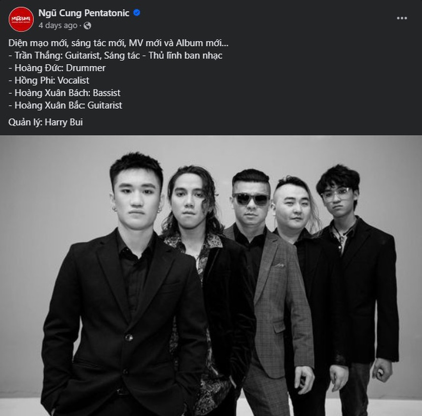Ban nhạc Ngũ Cung công bố phiên bản mới, vắng mặt Đỗ Hoàng Hiệp - Ảnh 1.