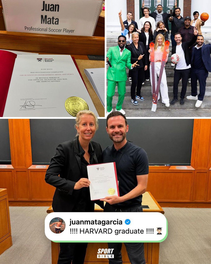 Cựu sao MU khoe bằng tốt nghiệp Đại học Havard danh tiếng, dù vẫn chưa giải nghệ - Ảnh 2.