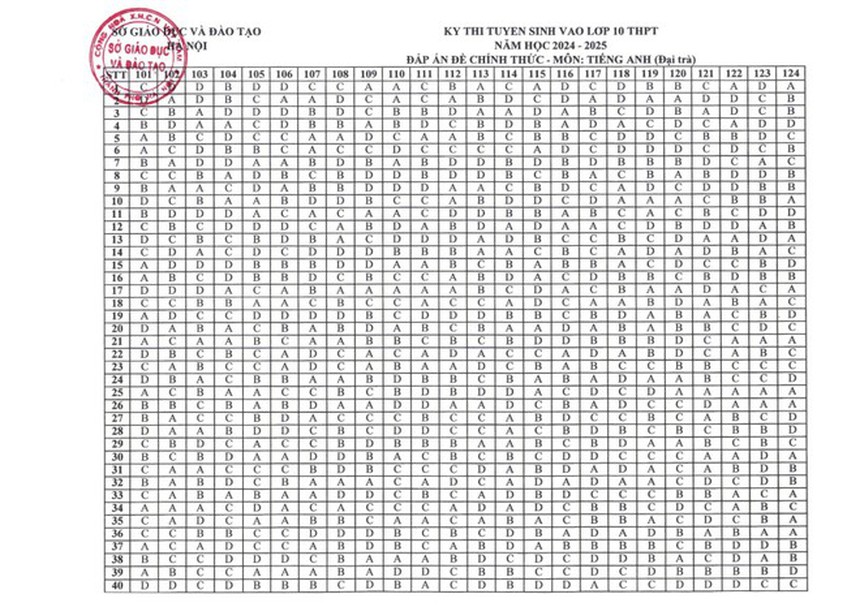 Công bố đáp án chính thức các môn thi vào lớp 10 công lập Hà Nội - Ảnh 10.