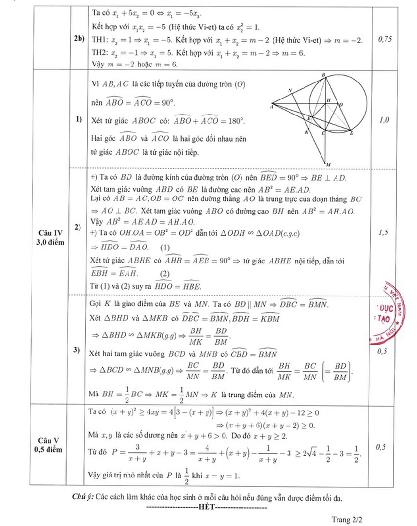 Công bố đáp án chính thức các môn thi vào lớp 10 công lập Hà Nội - Ảnh 3.