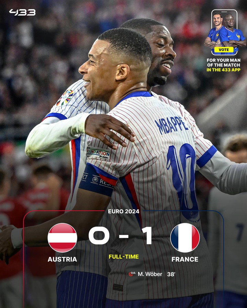 ĐT Pháp thắng tối thiểu, Mbappe gặp vận đen khi bỏ lỡ cơ hội, dính chấn thương rồi nhận thẻ vàng ở EURO - Ảnh 1. ĐT Pháp thắng tối thiểu, Mbappe gặp vận đen khi bỏ lỡ cơ hội, dính chấn thương rồi nhận thẻ vàng ở EURO - Ảnh 1.