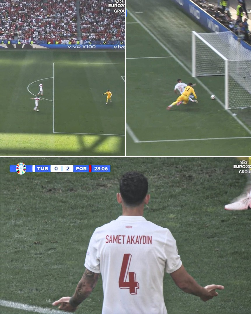 Trong khi Ronaldo và đồng đội đang 'cãi nhau', Thổ Nhĩ Kỳ tạo ra pha phản lưới hài hước nhất EURO 2024 - Ảnh 1.