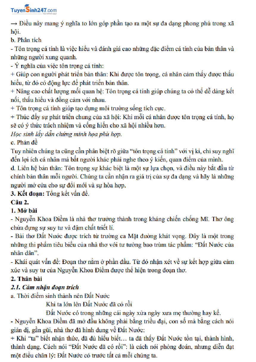 Đáp án môn Văn đề thi tốt nghiệp THPT năm 2024 - Ảnh 3.