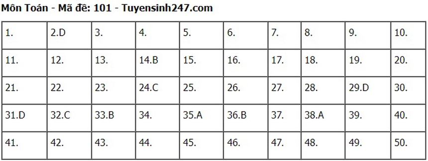 Đề thi, đáp án môn Toán tốt nghiệp THPT 2024 - Ảnh 1.