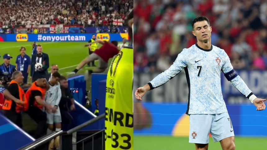 Ronaldo bị CĐV song phi suýt trúng đầu, tránh được chấn thương trong gang tấc - Ảnh 1.