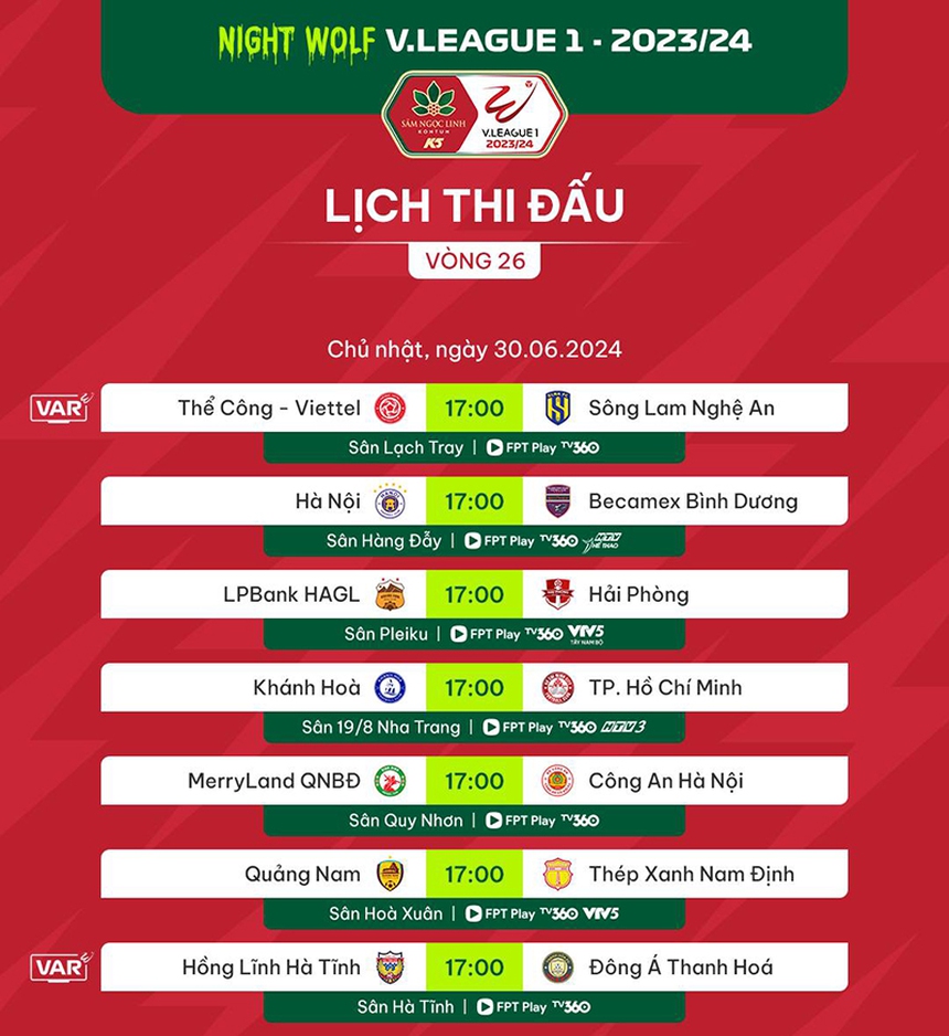 Lịch thi đấu V-League