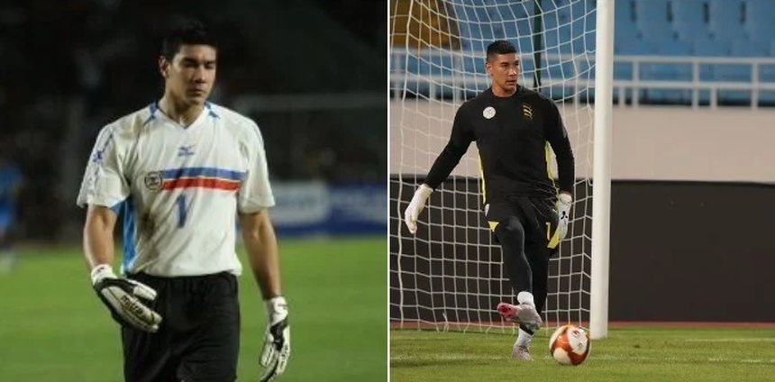 Thủ môn Neil Etheridge hiện tại và trong chiến thắng 2-0 trước tuyển Việt Nam tại AFF Cup 2010