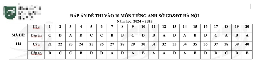 Đáp án đầy đủ đề thi tiếng Anh vào 10 Hà Nội năm 2024 - Ảnh 18.