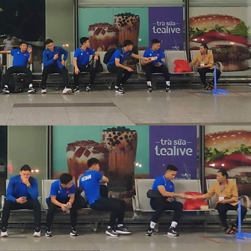 ĐT Việt Nam sang Iraq: Ấm lòng với hành động nhỏ bé nhưng đầy ý nghĩa của Thanh Bình và Tuấn Tài - Ảnh 2.