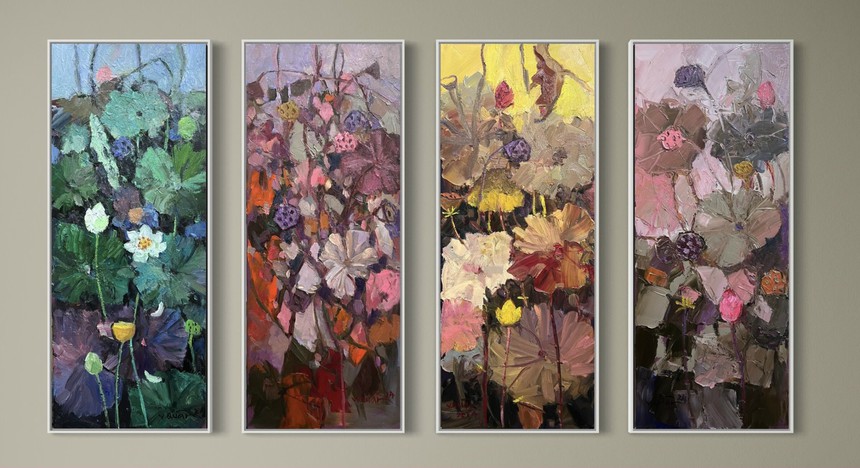 Thủ môn Đặng Văn Lâm tham quan triển lãm tranh khi đi nghỉ cùng gia đình ở Đà Lạt sau đám cưới - Ảnh 6.