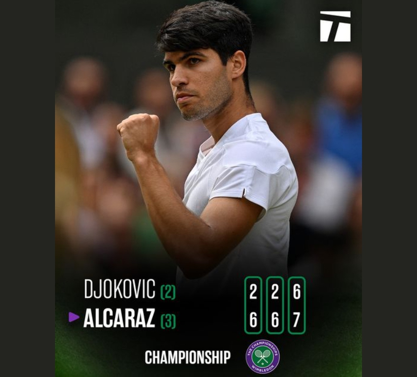 Alcaraz đi vào lịch sử sau khi bảo vệ thành công chức vô địch Wimbledon - Ảnh 1. Alcaraz đi vào lịch sử sau khi bảo vệ thành công chức vô địch Wimbledon - Ảnh 1.