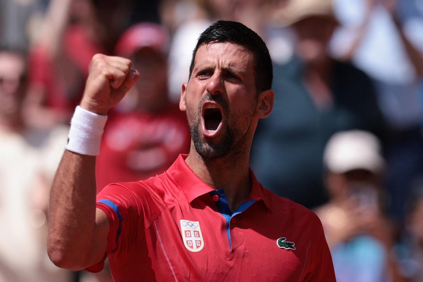 Olympic 2024 – Quần vợt, Nội dung đơn nam: Djokovic hẹn Tsitsispas ở tứ kết - Ảnh 1. Olympic 2024 – Quần vợt, Nội dung đơn nam: Djokovic hẹn Tsitsispas ở tứ kết - Ảnh 1.