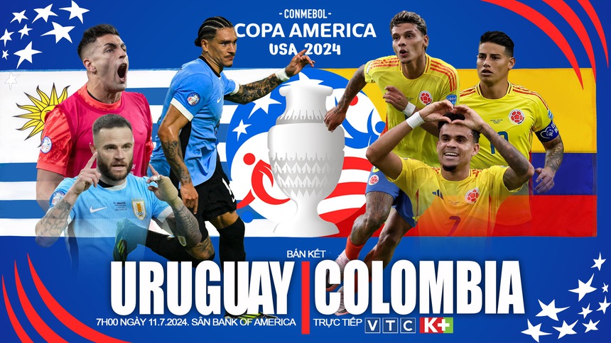 Nhận định bóng đá Uruguay vs Colombia (07h00, 11/7), bán kết Copa America 2024 - Ảnh 1. Nhận định bóng đá Uruguay vs Colombia (07h00, 11/7), bán kết Copa America 2024 - Ảnh 1.