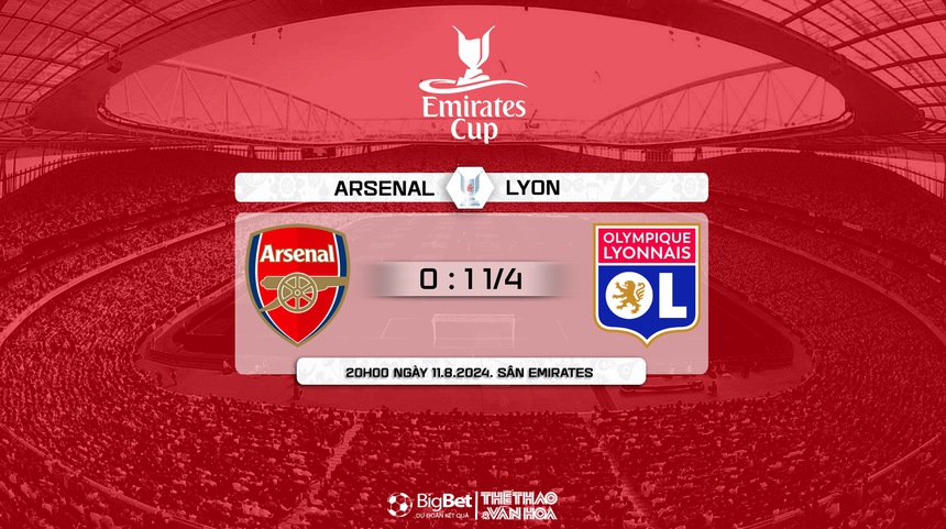Nhận định, soi tỷ lệ Arsenal vs Lyon (20h00,11/8), Chung kết Emirates Cup 2024 - Ảnh 7.