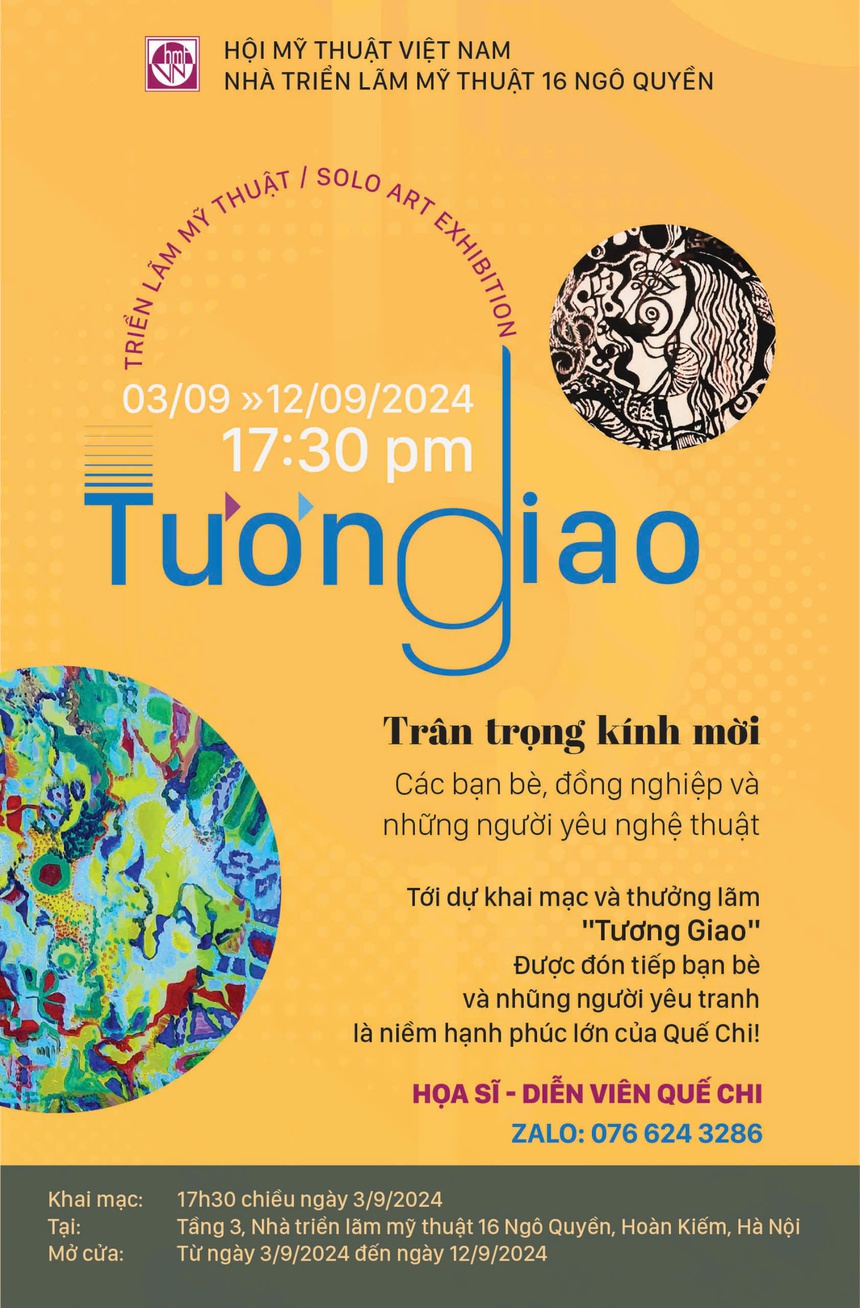 Sắp diễn ra triển lãm "Tương giao" của nữ họa sĩ, diễn viên Quế Chi - Ảnh 1.