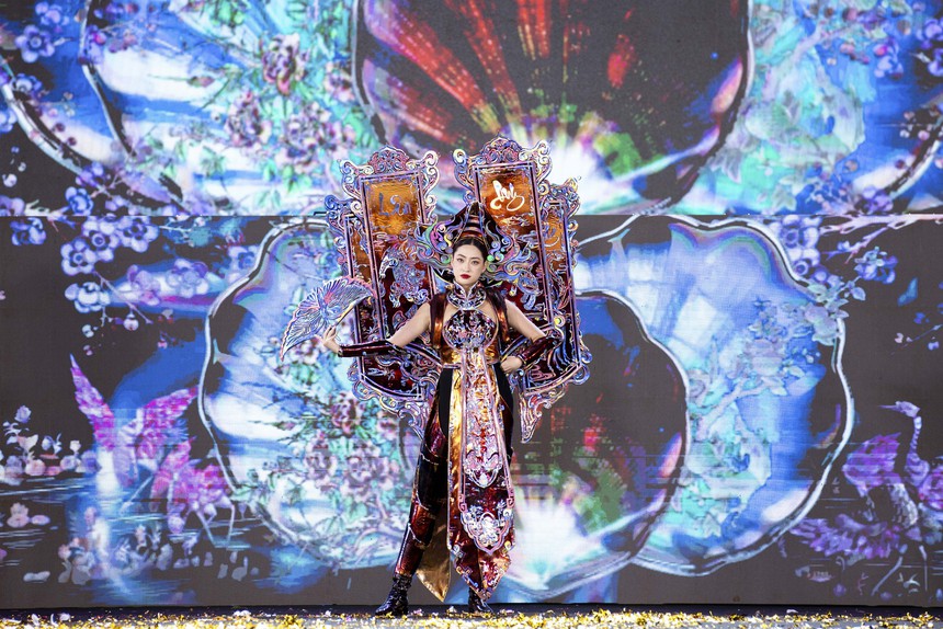 "Khảm xà cừ" thắng giải National Costume tại Miss Grand Vietnam 2024 - Ảnh 3.
