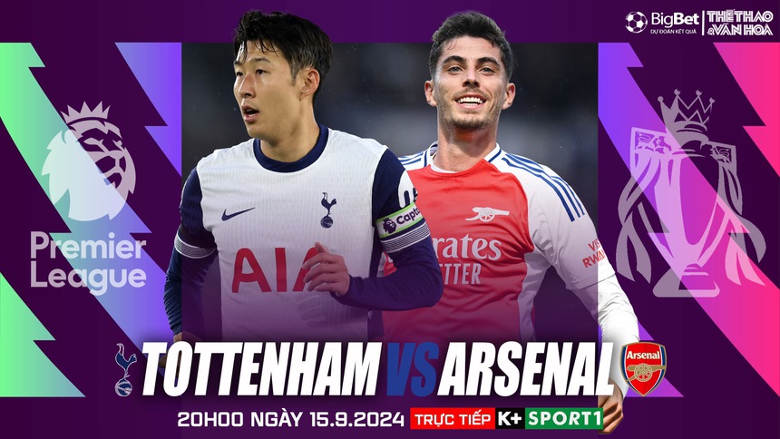Nhận định, soi tỷ lệ Tottenham vs Arsenal (20h00, 15/9), vòng 4 Ngoại hạng Anh - Ảnh 1. Nhận định, soi tỷ lệ Tottenham vs Arsenal (20h00, 15/9), vòng 4 Ngoại hạng Anh - Ảnh 1.