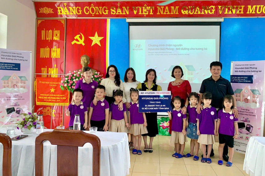 Hyundai Giải Phóng "Chắp cánh ước mơ" cho trẻ em mầm non B Liên Ninh, Thanh Trì, Hà Nội - Ảnh 1.
