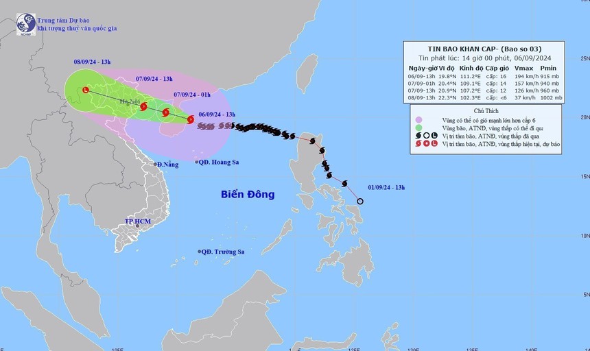 Ứng phó bão số 3: Tâm bão cách Quảng Ninh 450 km - Ảnh 1.