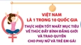 Việt Nam là 1 trong 10 quốc gia thực hiện tốt nhất bình đẳng giới, trao quyền cho phụ nữ và trẻ em gái