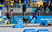 Olympic mùa Đông 2026: VĐV trượt tuyết hốt hoảng khi bị... chó rượt